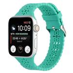 Hollow Out Silicone Watch Band For Apple Watch Ultra 49mm / Series 8&7 45mm / SE 2&6&SE&5&4 44mm / 3&2&1 42mm(Cyan)