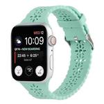 Hollow Out Silicone Watch Band For Apple Watch Ultra 49mm / Series 8&7 45mm / SE 2&6&SE&5&4 44mm / 3&2&1 42mm(Emerald)