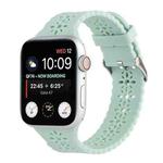 Hollow Out Silicone Watch Band For Apple Watch Ultra 49mm / Series 8&7 45mm / SE 2&6&SE&5&4 44mm / 3&2&1 42mm(Light Green)