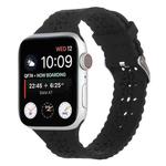 Hollow Out Silicone Watch Band For Apple Watch Ultra 49mm / Series 8&7 45mm / SE 2&6&SE&5&4 44mm / 3&2&1 42mm(Black)