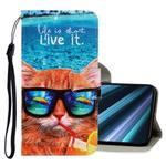For Sony Xperia XZ4 3D Colored Drawing Horizontal Flip PU Leather Case with Holder & Card Slots & Wallet(Underwater Cat)