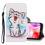 For Xiaomi Redmi 8 3D Colored Drawing Horizontal Flip PU Leather Case with Holder & Card Slots & Wallet(Red Mouth Cat)