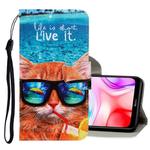 For Xiaomi Redmi 8 3D Colored Drawing Horizontal Flip PU Leather Case with Holder & Card Slots & Wallet(Underwater Cat)