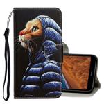 For Xiaomi Redmi 7A 3D Colored Drawing Horizontal Flip PU Leather Case with Holder & Card Slots & Wallet(Down Jacket Cat)