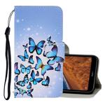 For Xiaomi Redmi 7A 3D Colored Drawing Horizontal Flip PU Leather Case with Holder & Card Slots & Wallet(Multiple Butterflies)