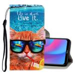 For Xiaomi Redmi 8A 3D Colored Drawing Horizontal Flip PU Leather Case with Holder & Card Slots & Wallet(Underwater Cat)