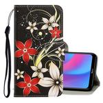 For Xiaomi Redmi 8A 3D Colored Drawing Horizontal Flip PU Leather Case with Holder & Card Slots & Wallet(Red Flower)
