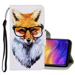 For Xiaomi Redmi Note 7 3D Colored Drawing Horizontal Flip PU Leather Case with Holder & Card Slots & Wallet(Fox)