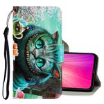 For Xiaomi Redmi Note 8 3D Colored Drawing Horizontal Flip PU Leather Case with Holder & Card Slots & Wallet(Green Eyes)