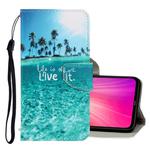 For Xiaomi Redmi Note 8 Pro 3D Colored Drawing Horizontal Flip PU Leather Case with Holder & Card Slots & Wallet(Coconut Tree)