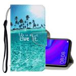 For Huawei Mate 30 Lite 3D Colored Drawing Horizontal Flip PU Leather Case with Holder & Card Slots & Wallet(Coconut Tree)