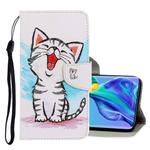 For Huawei Mate 30 Pro 3D Colored Drawing Horizontal Flip PU Leather Case with Holder & Card Slots & Wallet(Red Mouth Cat)