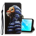 For Huawei P30 Lite 3D Colored Drawing Horizontal Flip PU Leather Case with Holder & Card Slots & Wallet(Down Jacket Cat)