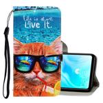 For Huawei P30 Lite 3D Colored Drawing Horizontal Flip PU Leather Case with Holder & Card Slots & Wallet(Underwater Cat)
