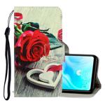 For Huawei P30 Lite 3D Colored Drawing Horizontal Flip PU Leather Case with Holder & Card Slots & Wallet(Red Rose)