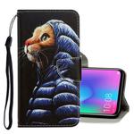 For Huawei Honor 10 Lite 3D Colored Drawing Horizontal Flip PU Leather Case with Holder & Card Slots & Wallet(Down Jacket Cat)