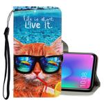 For Huawei Honor 10 Lite 3D Colored Drawing Horizontal Flip PU Leather Case with Holder & Card Slots & Wallet(Underwater Cat)