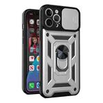 For iPhone 13 Sliding Camera Cover Design Precise Hole TPU+PC Protective Case(Silver)