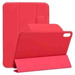 For iPad mini 6 Horizontal Flip Ultra-thin Fixed Buckle Magnetic PU Tablet Case With Three-folding Holder & Sleep / Wake-up Function(Red)