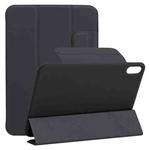 For iPad mini 6 Horizontal Flip Ultra-thin Fixed Buckle Magnetic PU Tablet Case With Three-folding Holder & Sleep / Wake-up Function(Black)