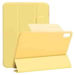 For iPad mini 6 Horizontal Flip Ultra-thin Fixed Buckle Magnetic PU Tablet Case With Three-folding Holder & Sleep / Wake-up Function(Yellow)