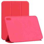 For iPad mini 6 Horizontal Flip Ultra-thin Double-sided Clip Non-buckle Magnetic PU Tablet Case With Three-folding Holder & Sleep / Wake-up Function(Red)