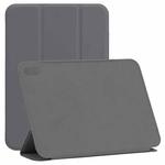 For iPad mini 6 Horizontal Flip Ultra-thin Double-sided Clip Non-buckle Magnetic PU Tablet Case With Three-folding Holder & Sleep / Wake-up Function(Dark Grey)