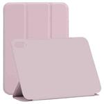 For iPad mini 6 Horizontal Flip Ultra-thin Double-sided Clip Non-buckle Magnetic PU Tablet Case With Three-folding Holder & Sleep / Wake-up Function(Pink)