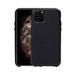 For iPhone 11 Pro Max Litchi Texture Cowhide Leather Back Cover Semi-wrapped Shockproof Case (Black)