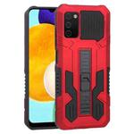 For Samsung Galaxy A03s 166mm Vanguard Warrior All Inclusive Double-color Shockproof TPU + PC Protective Case with Holder(Red)