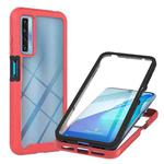 For TCL 20S Starry Sky Solid Color Series Shockproof PC + TPU Protective Case with PET Film(Red)
