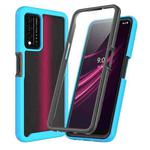 For T-Mobile REVVL V+ 5G Starry Sky Solid Color Series Shockproof PC + TPU Protective Case with PET Film (Sky Blue)