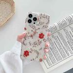 For iPhone 13 Pro Max Painted Pattern Shockproof TPU Protective Case (Little Red Flower)