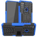 For Alcatel 3L (2021) Tire Texture Shockproof TPU+PC Protective Case with Holder(Blue)