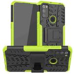 For Alcatel 3L (2021) Tire Texture Shockproof TPU+PC Protective Case with Holder(Green)