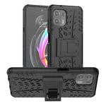 For Motorola Edge 20 Lite Tire Texture Shockproof TPU+PC Protective Case with Holder(Black)