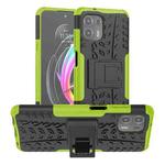 For Motorola Edge 20 Lite Tire Texture Shockproof TPU+PC Protective Case with Holder(Green)