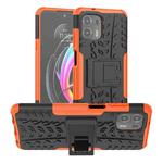 For Motorola Edge 20 Lite Tire Texture Shockproof TPU+PC Protective Case with Holder(Orange)