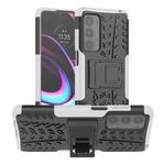 For Motorola Edge (2021) Tire Texture Shockproof TPU+PC Protective Case with Holder(White)