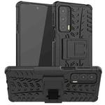For Motorola Edge 20 Tire Texture Shockproof TPU+PC Protective Case with Holder(Black)