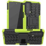 For Motorola Edge 20 Tire Texture Shockproof TPU+PC Protective Case with Holder(Green)