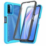 For Xiaomi Poco M3 / Redmi Note 9 4G Starry Sky Full Body Hybrid Shockproof Phone Case(Sky Blue)