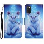 For Samsung Galaxy A03s 166mm Painted Pattern Horizontal Flip Leather Case with Holder & Card Slot & Wallet(Little Leopard)