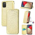 For Samsung Galaxy A03s 166mm Blooming Mandala Embossed Pattern Magnetic Horizontal Flip Leather Case with Holder & Card Slots & Wallet(Yellow)