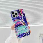 Laser Marble Pattern TPU Protective Case For iPhone 13 Pro(Purple Cloud)