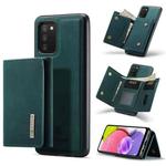 For Samsung Galaxy A03s 166mm DG.MING M1 Series 3-Fold Multi Card Wallet  Back Cover Shockproof Case with Holder Function(Green)