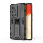 For vivo X70 Pro+ Supersonic PC + TPU Shock-proof Protective Case with Holder(Black)