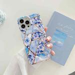 Splicing Flower Pattern TPU Shockproof Protective Case For iPhone 13 Pro(Blue Flowers)