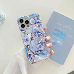 Splicing Flower Pattern TPU Shockproof Protective Case For iPhone 13 Pro Max(Blue Flowers)