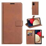 For Samsung Galaxy A03s 166mm Retro Calf Pattern Buckle Horizontal Flip Leather Case with Holder & Card Slots & Wallet(Light Brown)